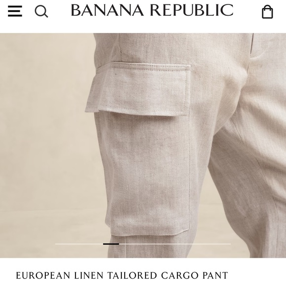 Banana Republic: EUROPEAN LINEN TAILORED CARGO PANT. - Picture 1 of 4